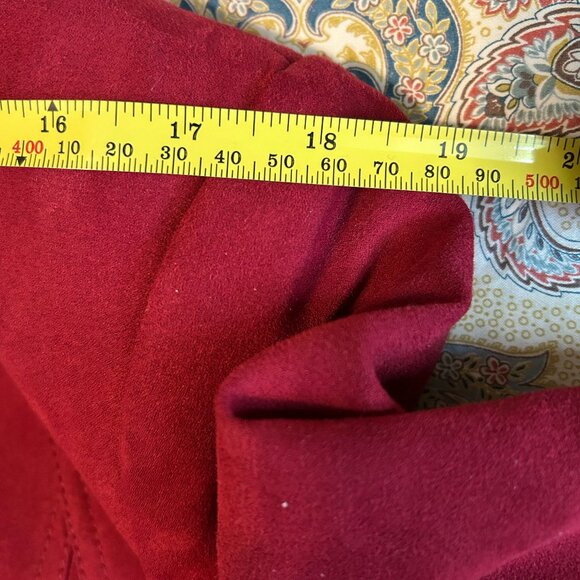 Conrad C - Proportion Petite Burgundy Micro Suede Zip Front Jacket - Size 16P - Picture 11 of 12